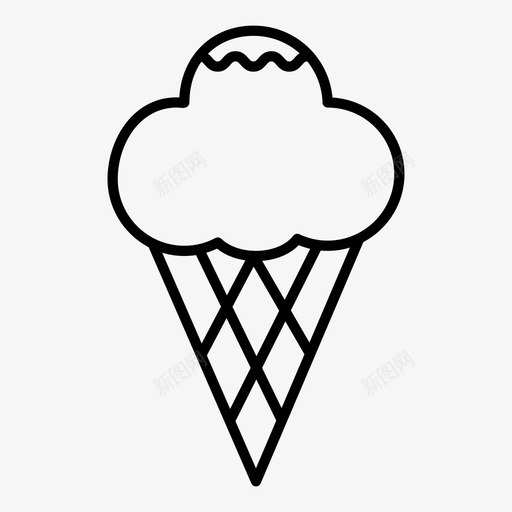 冰淇淋筒甜点风味图标svg_新图网 https://ixintu.com 冰淇淋筒 咖啡馆图标集 甜点 美味 风味 食物