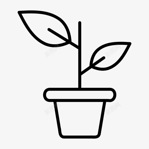 植物室内植物花盆图标svg_新图网 https://ixintu.com 室内植物 植物 盆栽植物 花盆