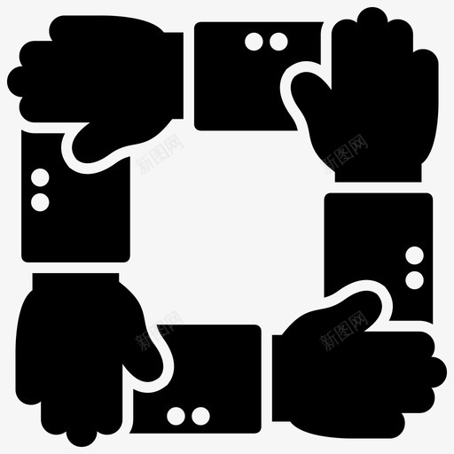 团队合作手一起图标svg_新图网 https://ixintu.com 一起 团队合作 手