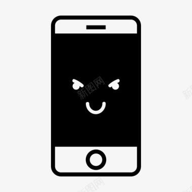 邪恶智能手机呼叫表情符号图标图标