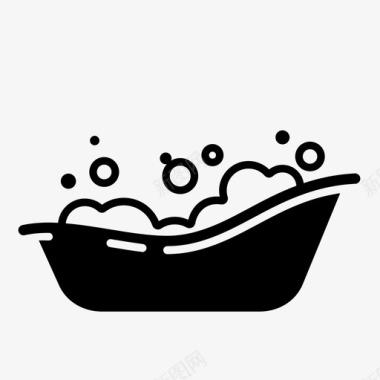 浴缸婴儿浴泡泡图标图标