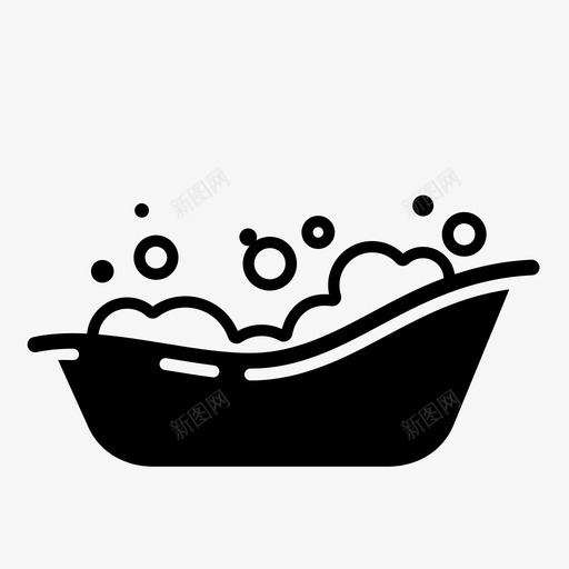 浴缸婴儿浴泡泡图标svg_新图网 https://ixintu.com 婴儿 婴儿浴 泡沫 泡泡 浴缸