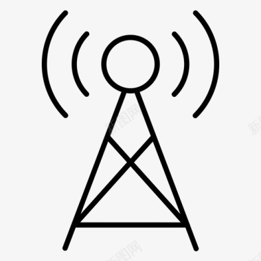 无线塔天线信号图标图标