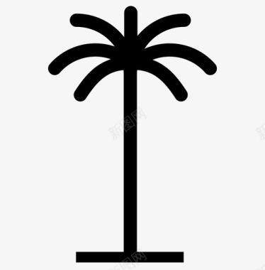 棕榈树植物盆栽图标图标