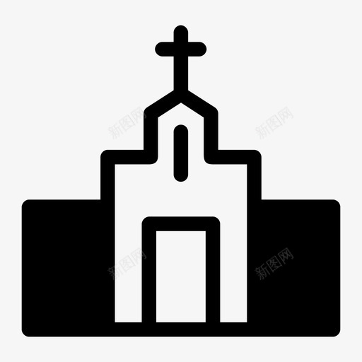 教堂天主教基督教图标svg_新图网 https://ixintu.com 基督教 天主教 教堂 祈祷