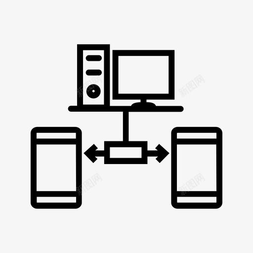 网络通信数据交换图标svg_新图网 https://ixintu.com 分布式数据 大数据 数据交换 网络 通信