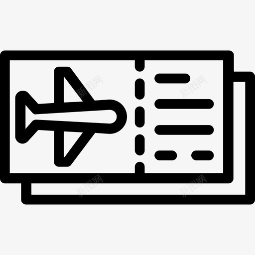 飞机票机票登机牌图标svg_新图网 https://ixintu.com 旅行票 机票 机票线路图标 登机牌 飞机票