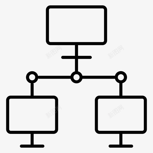 网络连接监视器图标svg_新图网 https://ixintu.com 监视器 网络 连接