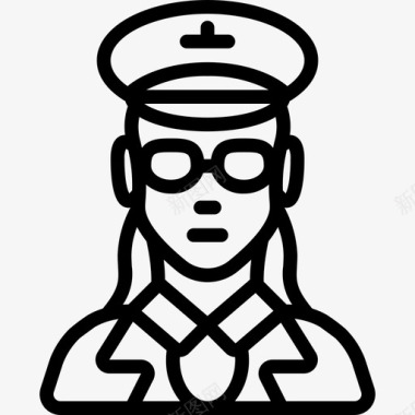 女飞行员工作人图标图标