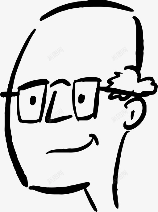 戴眼镜的人老板商人图标svg_新图网 https://ixintu.com 公司 卡通涂鸦脸 商人 戴眼镜的人 眼镜 老板