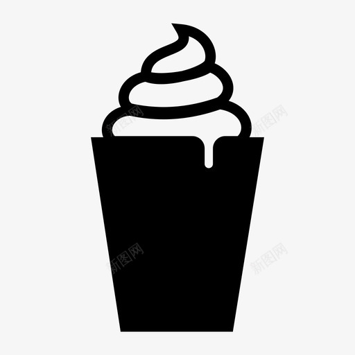 高奶昔冷的饮料图标svg_新图网 https://ixintu.com 冰淇淋 冷的 搅打 玻璃杯 饮料 高奶昔