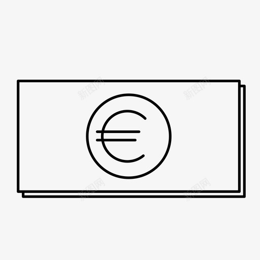 欧元钞票货币图标svg_新图网 https://ixintu.com 欧元 货币 金融 钞票