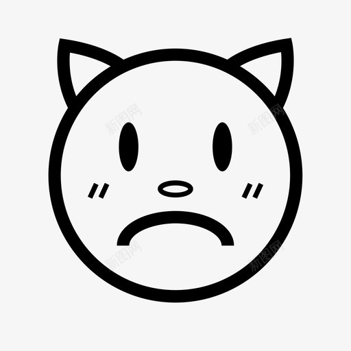 脸生气猫图标svg_新图网 https://ixintu.com 悲伤 情绪 猫 生气 脸 表情