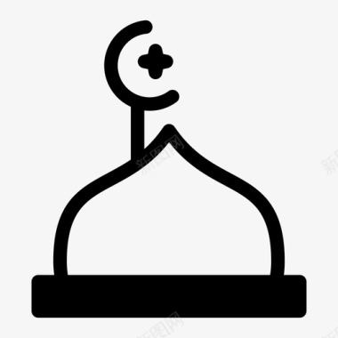 清真寺圆顶建筑清真寺图标图标