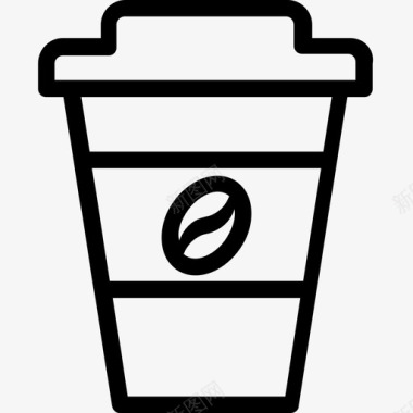 一次性咖啡杯咖啡杯咖啡外卖图标图标