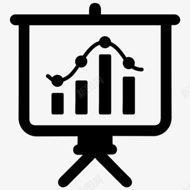 业务演示条形图报表图标图标