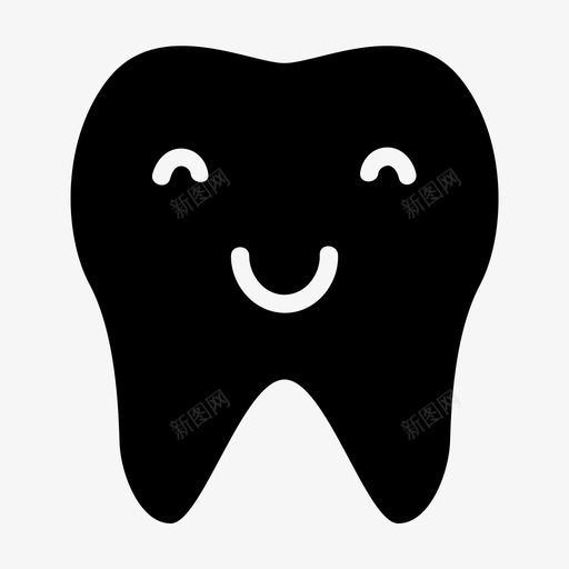 笑牙牙齿表情图标svg_新图网 https://ixintu.com 健康 卫生 牙齿 笑牙 表情