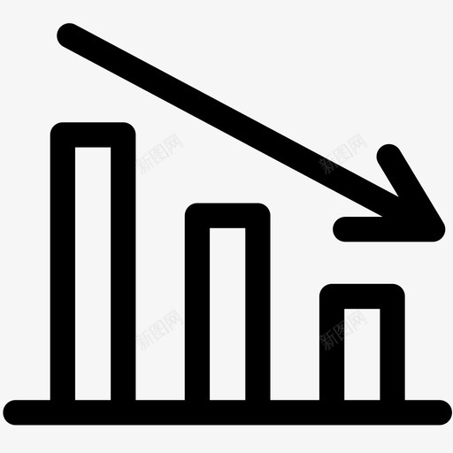 减少图表下降图标svg_新图网 https://ixintu.com 下降 减少 商业营销大纲 图表 统计