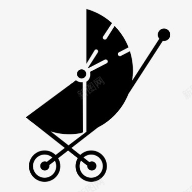 婴儿车孩子婴儿图标图标