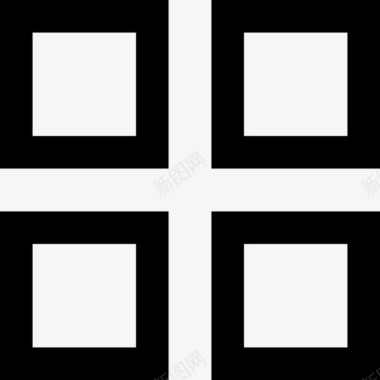 四个正方形自由用户界面线性图标图标