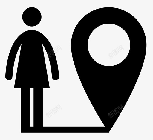 位置地图针女人图标svg_新图网 https://ixintu.com 位置 地图针 女人 概念位置