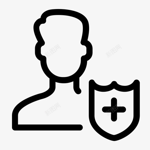 头像人个人资料图标svg_新图网 https://ixintu.com 个人资料 人 头像 用户 盾牌