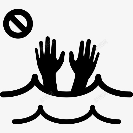 没有救生员地图和旗帜游泳池规则图标svg_新图网 https://ixintu.com 地图和旗帜 没有救生员 游泳池规则