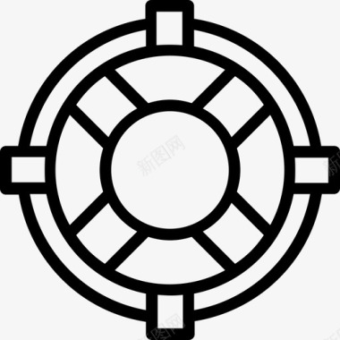 安全环船救生圈浮标图标图标