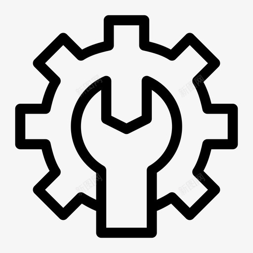 修理工具齿轮机械工图标svg_新图网 https://ixintu.com 修理工具 扳手 机械工 齿轮