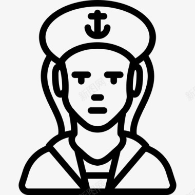 女水手工作海军图标图标