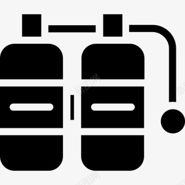 氧气瓶水肺瓶钢瓶字形图标图标