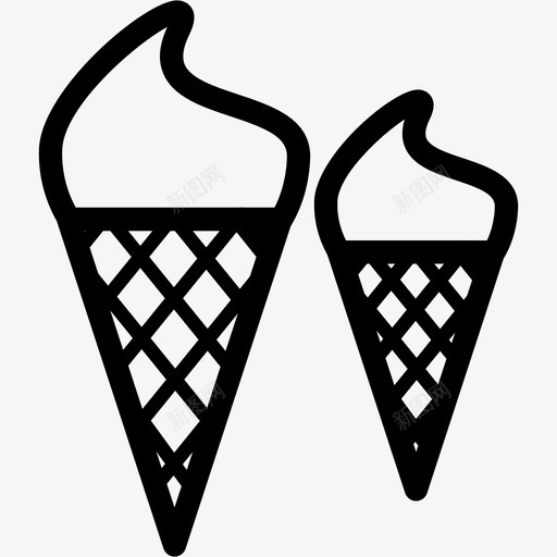 冰淇淋筒甜点冰淇淋图标svg_新图网 https://ixintu.com 冰淇淋 冰淇淋筒 勺子 圣诞食品饮品1 甜点