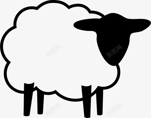 绵羊母羊农场动物图标svg_新图网 https://ixintu.com 农场动物 母羊 绵羊 羊毛 羔羊
