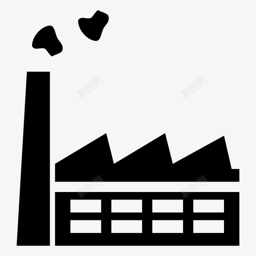 工厂建筑工业图标svg_新图网 https://ixintu.com 制造业 工业 工厂 建筑 烟雾