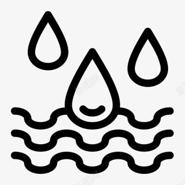 水水滴波浪图标图标