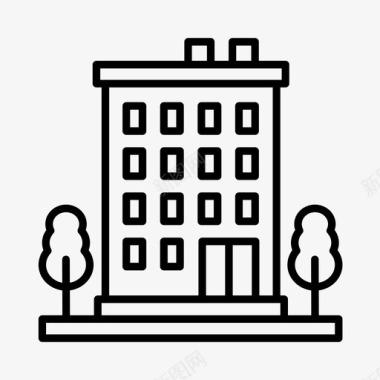 公寓波士顿大楼图标图标