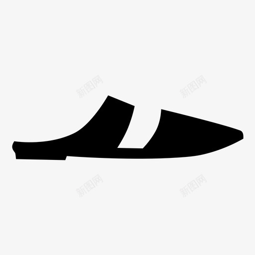 平底鞋鞋凉鞋图标svg_新图网 https://ixintu.com 凉鞋 平底鞋 拖鞋 鞋