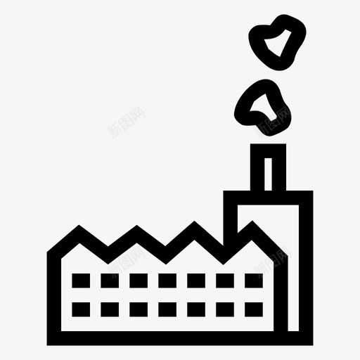 工厂建筑工业图标svg_新图网 https://ixintu.com 制造业 工业 工厂 建筑 烟雾