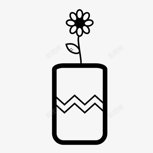 花瓶漂亮装饰图标svg_新图网 https://ixintu.com 植物 漂亮 花束 花瓶 花盆 装饰