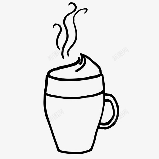 咖啡卡布奇诺手绘图标svg_新图网 https://ixintu.com 卡布奇诺 咖啡 手绘 拿铁 素描 素描图标