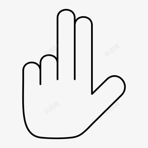 两个手指指向双击模型图标svg_新图网 https://ixintu.com 两个手指指向 单线 双击 模型