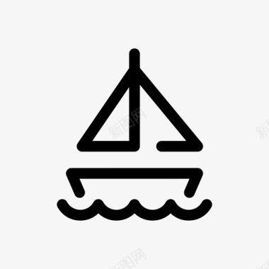 帆船划船旅游图标图标