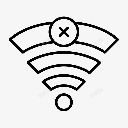 wifi离线连接错误图标svg_新图网 https://ixintu.com wifi离线 信号 连接 错误