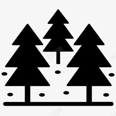 森林森林标志自然图标图标