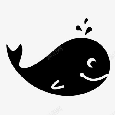 鲸鱼婴儿卡通图标图标