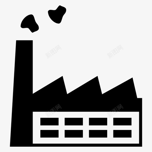 工厂建筑工业图标svg_新图网 https://ixintu.com 制造业 工业 工厂 建筑 烟雾