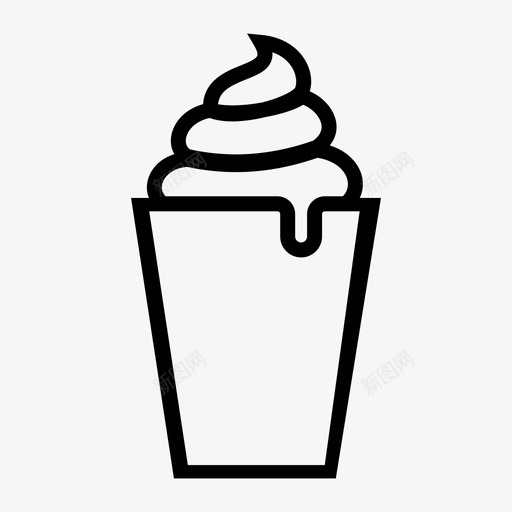 高奶昔冷的饮料图标svg_新图网 https://ixintu.com 冰淇淋 冷的 搅打 玻璃杯 饮料 高奶昔