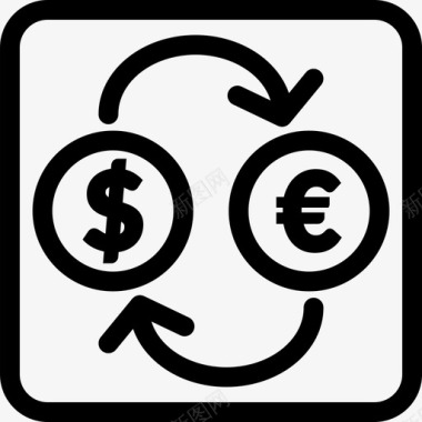 美元兑欧元货币兑换欧元兑美元图标图标