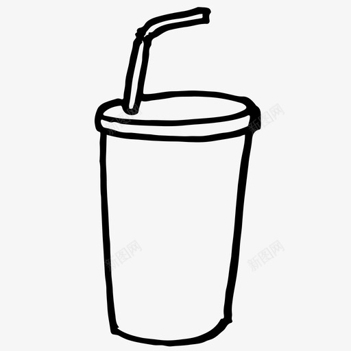 饮料快餐手绘图标svg_新图网 https://ixintu.com 塑料杯 快餐 手绘 素描 素描图标 软饮料 饮料 黑白饮料