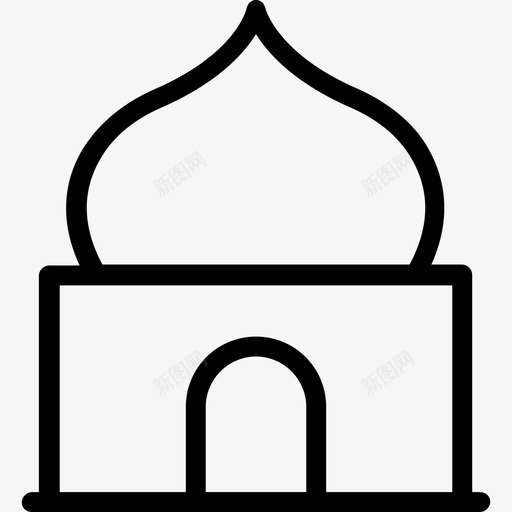 纪念碑神殿礼拜堂图标svg_新图网 https://ixintu.com 伊斯兰线图标 清真寺 礼拜堂 神殿 纪念碑